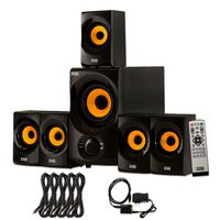 Acoustic Audio AA5170 Home 5.1 Bluetooth Speaker System with Optical Input and 5 Extension Cables