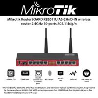 MikroTik RB2011UiAS-2HnD-IN, 4dBi, 30dBm, 600MHz, 128MB, 2. 4GHz, 5xEthernet, 5xGigabit, 1xSFP, PoE out, USB, L5