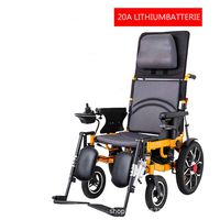 CHUDAN Electric Wheelchair with backrest/Remote Control, Portable Disabled quadricycle/Medical Scooter with Aluminum Alloy Wheel, Load 100kg Folds, D