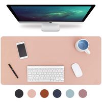 Knodel Desk Pad, Office Desk Mat, 31.5" x 15.7" PU Leather Desk Blotter, Laptop Desk Mat, Waterproof Desk Writing Pad for Office and Home, Dual-Sided (Pink)