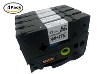 NANHUA 4 Pack Tze231 Tz231 Standard Laminated Label Tapes for Brother P-Touch Compatible Label Tape Black On White 12mm 0.47 inch (4Pack)