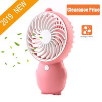 SUN RAIN Mini Handheld Fan Cartoon Yellow Duckling Fan USB Charging Portable Fan 2 Adjustable Wind Speeds for Home Office Outdoors Travel (Pink)