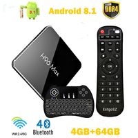 H96 Max X2 TV Box Android 8.1 4GB DDR4 Ram 64GB ROM EstgoSZ 4K Smart Android Box Amlogic S905 X2 CPU HDMI2.1 H265 2.4G 5.0G WiFi 100M LAN BT4.0 USB3.0 Android TV Box with Backlit Wireless Keyboard