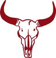 hBARSCI Cow Steer Skull Vinyl Decal - 5 Inches - for Cars, Trucks, Windows, Laptops, Tablets, Outdoor-Grade 2.5mil Thick Vinyl - Dark Red