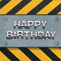 Birthday Zone Construction Birthday Napkins, 48 ct