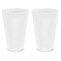 Silipint Silicone Pint Glass, Patented, BPA-Free, Shatter-proof, Unbreakable Silicone Cup Drinkware (2-Pack, Frosted White)