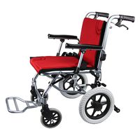 wheelchair Lightweight Transport Folding Aluminum Chair with Hand Brake - Lightweight Foldable, Ultralight Comfortable Handicap Transfer Seat