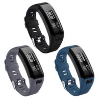 NAHAI Compatible Garmin Vivosmart HR Replacement Bands, Sport Wristband Strap Accessories for Garmin Vivosmart HR (No Tracker, NOT Compatible Vivosmart HR+) (3 Pack-Black/Gray/Slate Blue)