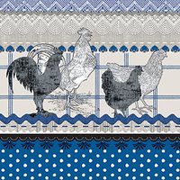 Paper Luncheon Napkins 2 X 20pcs Blue Kitchen Rooster