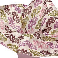 Purple Burgundy Green Leafy Flowers Tissue Paper Gift Wrapping 20"x30" Sheets (10)
