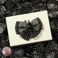 Black Polka Dot Butterfly Shaped Bows, 2-5/16"