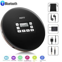 Portable Bluetooth CD Player, Personal Compact CD Player with LCD Display/Headphones/USB Power Adapter, Portable Disc Player Anti-Slip/Anti-Shock Protection for Adults Students Kids (Black)