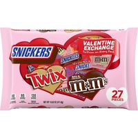 SNICKERS, TWIX, M&M'S Milk Chocolate Valentine's Day Variety Chocolate Candy Bag, 14.52 oz., 27 Fun Size Packs