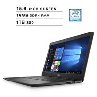 Dell Inspiron 3583 Newest 15.6 Inch Premium Laptop - Intel 4-Core i5-8265U up to 3.9GHz, Intel UHD 620, 16GB DDR4 RAM, 1TB SSD, WiFi, Bluetooth, HDMI, Windows 10, Black (Renewed)