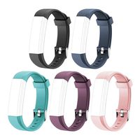 LETSCOM Replacement Bands for Fitness Tracker ID115U or ID115UHR, 5 Pack (Black, Blue, Pink, Purple, Green)