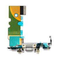 Afeax OEM Charging Port Dock Connector Flex Cable + Microphone + Cellular Antenna + Vibration Motor Connector Replacement Part Compatible iPhone 8 4.7" All Carriers Light Grey for for Silver/Gold