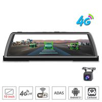 ShiZhen K500 10 inch Full Screen 4G Touch IPS Dashboard Car DVR Dash Cam Rear View Reversing Mirror with Dual Lens GPS Bluetooth WiFi Remote Monitoring Android 5.1 FHD 1080P