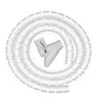 Cable Wires Organizer, Jelanry Coiled Tube Cable Management PC Cinema TV Cables Sleeve with Cord Organizer Clip Hide Wires Cover Cables, to Keep Desk Tidy, to Protect Cable from Pet's Bite White