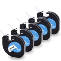 Replace for Dymo Letratag Refills Clear 16952 S0721530 Plastic Label Tape Compatible for Dymo LetraTag LT-100H Plus LT-100T LT-110T QX50 LetraTag XR XM 2000 Label Maker, 1/2'' X 13', 12mm x 4m, 5-Pack