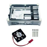 Owlhouse Raspberry Pi 4 B Acrylic Cover, Raspberry Pi 4 Housing with Cooling Fan and Heat Sink, Only for Raspberry Pi 4 B