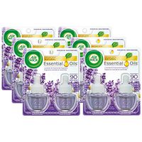 Air Wick plug in Scented Oil 12 Refills, Lavender & Chamomile, (6x2x0.67oz), Essential Oils, Air Freshener