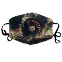 Unisex Unique Mouth Mask - Cool Engine Funny Pattern Polyester Anti-dust Masks - Fashion Washed Reusable Face Mask for Outdoor Cycling