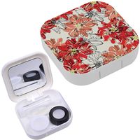 Portable Contact Lens Case Box Travel Kit Mirror + Bottle + Tweezers Container Holder [ Pattern Design ]