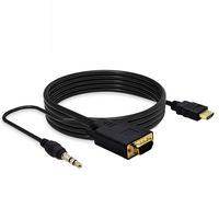 HDMI to VGA, VAlinks 1080P HDMI to VGA Adapter (Male to Male) Video Converter Support Convert Signal from HDMI Input Laptop HDTV to VGA Output Monitors Projector-1.8m/6ft (hdmi to vga with 3.5mm jack)
