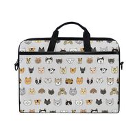 AGONA Cute Cats Dogs Animal Laptop Shoulder Messenger Bag 15 inch Case Sleeve for 14 Inch Laptop Case Laptop Briefcase Compatible Notebook MacBook Ultrabook Chromebook for Men Women