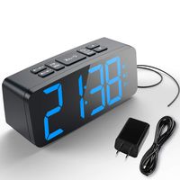 HAPTIME Digital Alarm Clock Radio for Bedrooms with FM Auto-Scan, Dual-Alarm, 4 Level Brightness Adjustable, Snooze and 12hr 24hr Format, Large LED Display, Powered by DC Adapter (Updated Version)