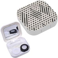 Portable Contact Lens Case Box Travel Kit Mirror + Bottle + Tweezers Container Holder [ Tribal ]
