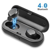 True Wireless Earbuds, Bluetooth Wireless Headphones with Charging Case 20Hr Play Time Built-in Mic Headset 3D Stereo Sound Noise Cancelling Sport Earphone for iPhone and Android - Black