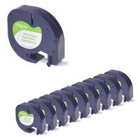 NineLeaf 10 Pack Equivalent Letratag White Paper Refills 91330 S0721510 1/2'' W x 13' L Letratag White Paper Tapes Compatible with Dymo LetraTag Plus LT100H LT100T QX50 Label Makers