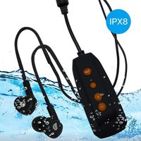IPX8 Underwater MP3 Music Player 8GB memorry Walk Man with 100% Waterproof Swimbuds Headphones Suit for Running and Swimming(Orange)