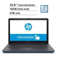 2019 HP Pavilion 15.6 Inch HD Touchscreen Laptop (8th Gen Intel Core i3-8130U up to 3.4GHz, 16GB DDR4 RAM, 2TB HDD, Intel UHD Graphics 620, WiFi, Bluetooth, Windows 10, Blue)