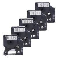 Exsun Compatible Label Tape Replacement for Dymo 45013 Label Maker Tape Work with Dymo LabelManager 160 LabelManager 280 LabelWriter 450 Duo, 1/2 Inch x 23 Feet, Black on White, 5-Pack