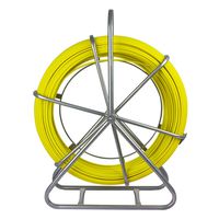 ECO-WORTHY Fish Tape Fiberglass 8MM 492FT Duct Rodder Fish Tape Continuous Fiberglass Wire Cable Running with Cage Wheel Stand
