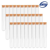 Joyclub 20x150mm Plastic Test Tubes with Cork Stoppers for Scientific Experiments, Halloween, Christmas, Scientific Themed Kids Birthday Party Supplies, Decorate The House, Candy Storage(30 Pack)