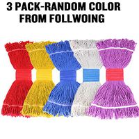 String Mop Head Fit O-Cedar Rubbermaid Heavy Duty Loop-End String Mop Refills Super Stitch Blend Large Mop Heads Replacement (3 Pack-Random Color)