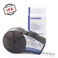 M21-500-595-WT Compatible Brady bmp21-plus White Vinyl Label Tape, 0.5" x 21',Black on White,High Adhesion Vinyl Film Label Tape,Work with Brady BMP21-PLUS,IDPAL,BMP21-LAB,LABPAL Label Maker Printer