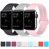 Pack 3 Compatible with Apple Watch Band 38mm, Soft Silicone Band Compatible iWatch Series 4, Series 3, Series 2, Series 1 (Black/Gray/Pink, 38mm/40mm-S/M)