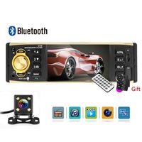 UNITOPSCI Car Stereo Single Din Car Radio Car Audio 4" TFT HD Screen Support Bluetooth FM AUX USB TF Card MP3 Car Audio with Rear View Camera