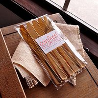 Plastic Gold Knives 25CT. Plastic Gold Silverware That Looks Real. Gold Plastic Cutlery.