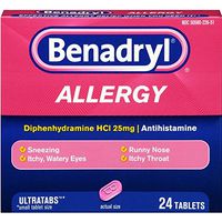 Benadryl Allergy Relief Ultratab Tablets 24 ea ( Pack of 3)