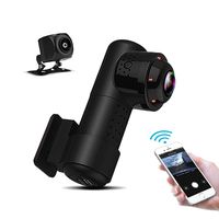 Yakola Y9 WiFi DashCam, Dual Mini Car Camera, Ultra 4K HD 2160P Front Camera with 720P AHD Rear View Camera, 360° Panorama Fisheye Lens, IR Night Vision, Parking Monitor, G-Sensor, Loop Recording