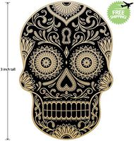 3 inch Mexican Sugar Skull Phone Sticker Version 51 - Día de los muertos - Day of the Dead Sticker Decal