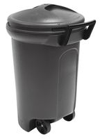 United Solutions TB0042 Critter Proof Wheeled Garbage/Trash Can with Turn and Lock Lid, 32-Gallon, Black, 2-Pack
