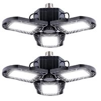 LED Garage Lights, 2 Pack 60W Deformable Garage Lights, 6000LM 6000K 110V E26/E27 Super Bright AdjustableLED Shop Lights for Garages, Workshop, Workbench, Barn, Warehouse, Full Area, Basement