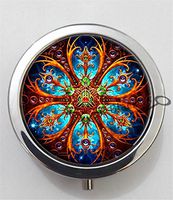 BlackKey Bohemian Pattern 3-Compartment Decorative Pocket Gift Box Case Organizer for Pill, Color 1-2061