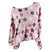 REYO ♥ [XL-5XL] Womens Sweatshirt Plus Size Five-Pointed Star Print Long Sleeve Pullover Casual T-Shirt Blouse Tops